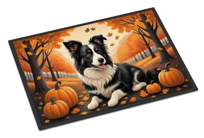 NEW Border Collie Fall Doormat Front Door Mat Indoor Outdoor Rugs for Entryway, Non Slip Washable Low Pile, 18H X 27W