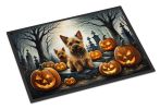NEW Norwich Terrier Spooky Halloween Doormat Front Door Mat Indoor Outdoor Rugs for Entryway, Non Slip Washable Low Pile, 18H X 27W