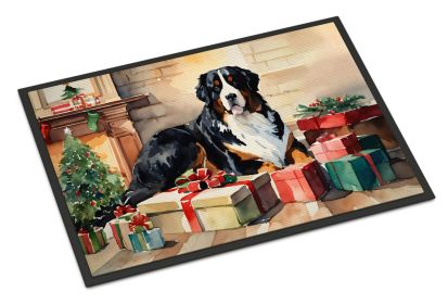 NEW Bernese Mountain Dog Cozy Christmas Doormat Front Door Mat Indoor Outdoor Rugs for Entryway, Non Slip Washable Low Pile, 18H X 27W