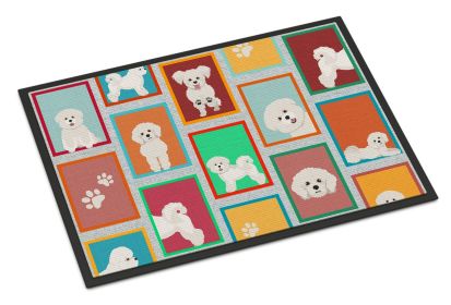 NEW Lots of Bichon Frise Doormat Front Door Mat Indoor Outdoor Rugs for Entryway, Non Slip Washable Low Pile, 18H X 27W