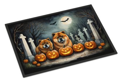 NEW Chow Chow Spooky Halloween Doormat Front Door Mat Indoor Outdoor Rugs for Entryway, Non Slip Washable Low Pile, 18H X 27W