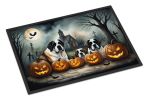 NEW Saint Bernard Spooky Halloween Doormat Front Door Mat Indoor Outdoor Rugs for Entryway, Non Slip Washable Low Pile, 18H X 27W