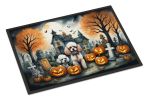 NEW Poodle Spooky Halloween Doormat Front Door Mat Indoor Outdoor Rugs for Entryway, Non Slip Washable Low Pile, 18H X 27W