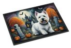 NEW Westie Spooky Halloween Doormat Front Door Mat Indoor Outdoor Rugs for Entryway, Non Slip Washable Low Pile, 18H X 27W