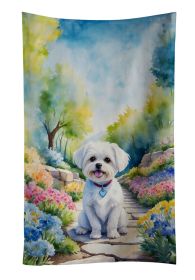 Maltese Spring Path Kitchen Towel Dish Cloths Guest Hand Towel Decorative Bathroom Towel for Face,Tea, Dishcloth, Kitchen and Bath