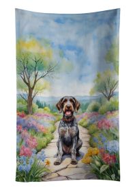German Wirehaired Pointer Spring Path Kitchen Towel Dish Cloths Guest Hand Towel Decorative Bathroom Towel for Face,Tea, Dishcloth, Kitchen and Bath