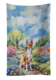 Basenji Spring Garden Kitchen Towel Dish Cloths Guest Hand Towel Decorative Bathroom Towel for Face,Tea, Dishcloth, Kitchen and Bath