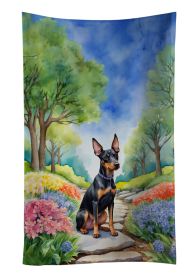 Manchester Terrier Spring Path Kitchen Towel Dish Cloths Guest Hand Towel Decorative Bathroom Towel for Face,Tea, Dishcloth, Kitchen and Bath