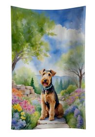 Airedale Terrier Spring Garden Kitchen Towel Dish Cloths Guest Hand Towel Decorative Bathroom Towel for Face,Tea, Dishcloth, Kitchen and Bath