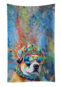 Akita Hippie Dawg Kitchen Towel Dish Cloths Guest Hand Towel Decorative Bathroom Towel for Face,Tea, Dishcloth, Kitchen and Bath