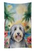 Bearded Collie Luau Kitchen Towel Dish Cloths Guest Hand Towel Decorative Bathroom Towel for Face,Tea, Dishcloth, Kitchen and Bath
