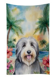 Bearded Collie Luau Kitchen Towel Dish Cloths Guest Hand Towel Decorative Bathroom Towel for Face,Tea, Dishcloth, Kitchen and Bath