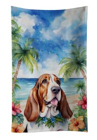 Basset Hound Luau Kitchen Towel Dish Cloths Guest Hand Towel Decorative Bathroom Towel for Face,Tea, Dishcloth, Kitchen and Bath