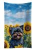 Affenpinscher in Sunflowers Kitchen Towel Dish Cloths Guest Hand Towel Decorative Bathroom Towel for Face,Tea, Dishcloth, Kitchen and Bath