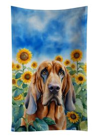 Bloodhound in Sunflowers Kitchen Towel Dish Cloths Guest Hand Towel Decorative Bathroom Towel for Face,Tea, Dishcloth, Kitchen and Bath