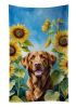Chesapeake Bay Retriever in Sunflowers Kitchen Towel Dish Cloths Guest Hand Towel Decorative Bathroom Towel for Face,Tea, Dishcloth, Kitchen and Bath