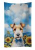 Fox Terrier in Sunflowers Kitchen Towel Dish Cloths Guest Hand Towel Decorative Bathroom Towel for Face,Tea, Dishcloth, Kitchen and Bath