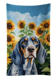 Bluetick Coonhound in Sunflowers Kitchen Towel Dish Cloths Guest Hand Towel Decorative Bathroom Towel for Face,Tea, Dishcloth, Kitchen and Bath