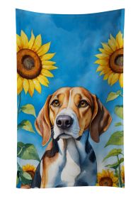 American Foxhound in Sunflowers Kitchen Towel Dish Cloths Guest Hand Towel Decorative Bathroom Towel for Face,Tea, Dishcloth, Kitchen and Bath