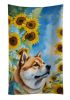 Akita in Sunflowers Kitchen Towel Dish Cloths Guest Hand Towel Decorative Bathroom Towel for Face,Tea, Dishcloth, Kitchen and Bath