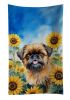 Brussels Griffon in Sunflowers Kitchen Towel Dish Cloths Guest Hand Towel Decorative Bathroom Towel for Face,Tea, Dishcloth, Kitchen and Bath