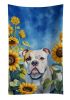 American Bulldog in Sunflowers Kitchen Towel Dish Cloths Guest Hand Towel Decorative Bathroom Towel for Face,Tea, Dishcloth, Kitchen and Bath