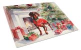 NEW Dachshund Cozy Christmas Glass Cutting Board Decorative Tempered Glass Kitchen Cutting and Serving Board Large Size Chopping Board