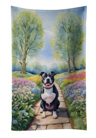 NEW Staffordshire Bull Terrier Spring Path Kitchen Towel Dish Cloths Guest Hand Towel Decorative Bathroom Towel for Face,Tea, Dishcloth, Kitchen and B