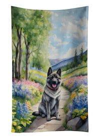 Norwegian Elkhound Spring Path Kitchen Towel Dish Cloths Guest Hand Towel Decorative Bathroom Towel for Face,Tea, Dishcloth, Kitchen and Bath