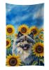 Keeshond in Sunflowers Kitchen Towel Dish Cloths Guest Hand Towel Decorative Bathroom Towel for Face,Tea, Dishcloth, Kitchen and Bath