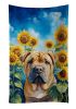 Shar Pei in Sunflowers Kitchen Towel Dish Cloths Guest Hand Towel Decorative Bathroom Towel for Face,Tea, Dishcloth, Kitchen and Bath