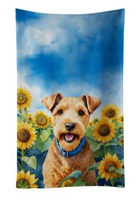 Lakeland Terrier in Sunflowers Kitchen Towel Dish Cloths Guest Hand Towel Decorative Bathroom Towel for Face,Tea, Dishcloth, Kitchen and Bath