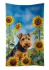 Welsh Terrier in Sunflowers Kitchen Towel Dish Cloths Guest Hand Towel Decorative Bathroom Towel for Face,Tea, Dishcloth, Kitchen and Bath