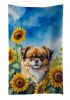 Tibetan Spaniel in Sunflowers Kitchen Towel Dish Cloths Guest Hand Towel Decorative Bathroom Towel for Face,Tea, Dishcloth, Kitchen and Bath