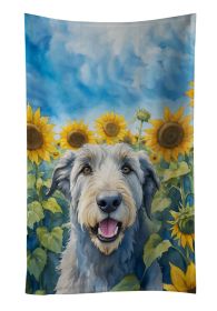 Irish Wolfhound in Sunflowers Kitchen Towel Dish Cloths Guest Hand Towel Decorative Bathroom Towel for Face,Tea, Dishcloth, Kitchen and Bath