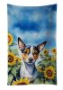 Rat Terrier in Sunflowers Kitchen Towel Dish Cloths Guest Hand Towel Decorative Bathroom Towel for Face,Tea, Dishcloth, Kitchen and Bath