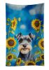 Schnauzer in Sunflowers Kitchen Towel Dish Cloths Guest Hand Towel Decorative Bathroom Towel for Face,Tea, Dishcloth, Kitchen and Bath