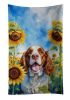 Welsh Springer Spaniel in Sunflowers Kitchen Towel Dish Cloths Guest Hand Towel Decorative Bathroom Towel for Face,Tea, Dishcloth, Kitchen and Bath