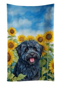 Puli in Sunflowers Kitchen Towel Dish Cloths Guest Hand Towel Decorative Bathroom Towel for Face,Tea, Dishcloth, Kitchen and Bath