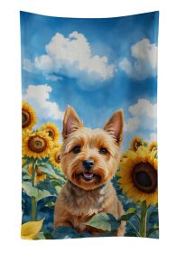 Norwich Terrier in Sunflowers Kitchen Towel Dish Cloths Guest Hand Towel Decorative Bathroom Towel for Face,Tea, Dishcloth, Kitchen and Bath
