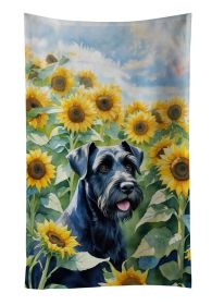 Giant Schnauzer in Sunflowers Kitchen Towel Dish Cloths Guest Hand Towel Decorative Bathroom Towel for Face,Tea, Dishcloth, Kitchen and Bath
