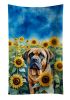 Mastiff in Sunflowers Kitchen Towel Dish Cloths Guest Hand Towel Decorative Bathroom Towel for Face,Tea, Dishcloth, Kitchen and Bath