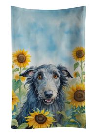 Scottish Deerhound in Sunflowers Kitchen Towel Dish Cloths Guest Hand Towel Decorative Bathroom Towel for Face,Tea, Dishcloth, Kitchen and Bath