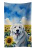 Great Pyrenees in Sunflowers Kitchen Towel Dish Cloths Guest Hand Towel Decorative Bathroom Towel for Face,Tea, Dishcloth, Kitchen and Bath