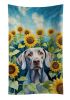 Weimaraner in Sunflowers Kitchen Towel Dish Cloths Guest Hand Towel Decorative Bathroom Towel for Face,Tea, Dishcloth, Kitchen and Bath