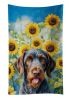 German Wirehaired Pointer in Sunflowers Kitchen Towel Dish Cloths Guest Hand Towel Decorative Bathroom Towel for Face,Tea, Dishcloth, Kitchen and Bath