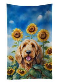 Otterhound in Sunflowers Kitchen Towel Dish Cloths Guest Hand Towel Decorative Bathroom Towel for Face,Tea, Dishcloth, Kitchen and Bath