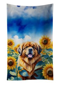 Tibetan Mastiff in Sunflowers Kitchen Towel Dish Cloths Guest Hand Towel Decorative Bathroom Towel for Face,Tea, Dishcloth, Kitchen and Bath