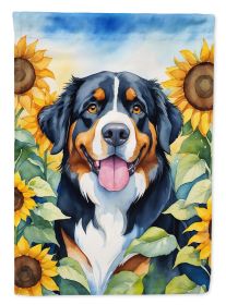 Bernese Mountain Dog in Sunflowers Garden Flag Mailbox Flag Decorative Yard Flag Banner Outside Patio Artwork Yard Flower Beds, Garden Size, Multicolo