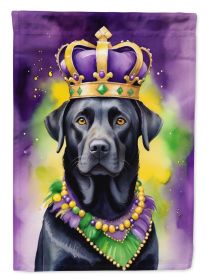 Labrador Retriever King of Mardi Gras Garden Flag Mailbox Flag Decorative Yard Flag Banner Outside Patio Artwork Yard Flower Beds, Garden Size